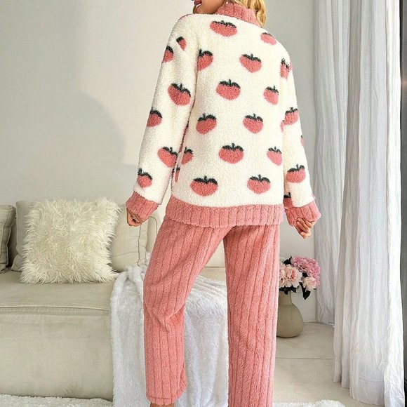 Playful and Fun Trim Button Front PJ Set Multicolor - Picture 3 of 6